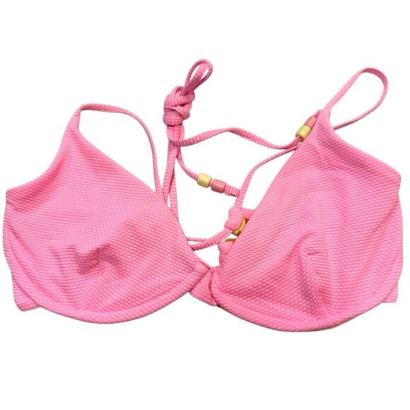 NWOT Maaji Floral Underwire Reversible Lace Up Tie Back Bikini Top Multicolor XL - Picture 3 of 5